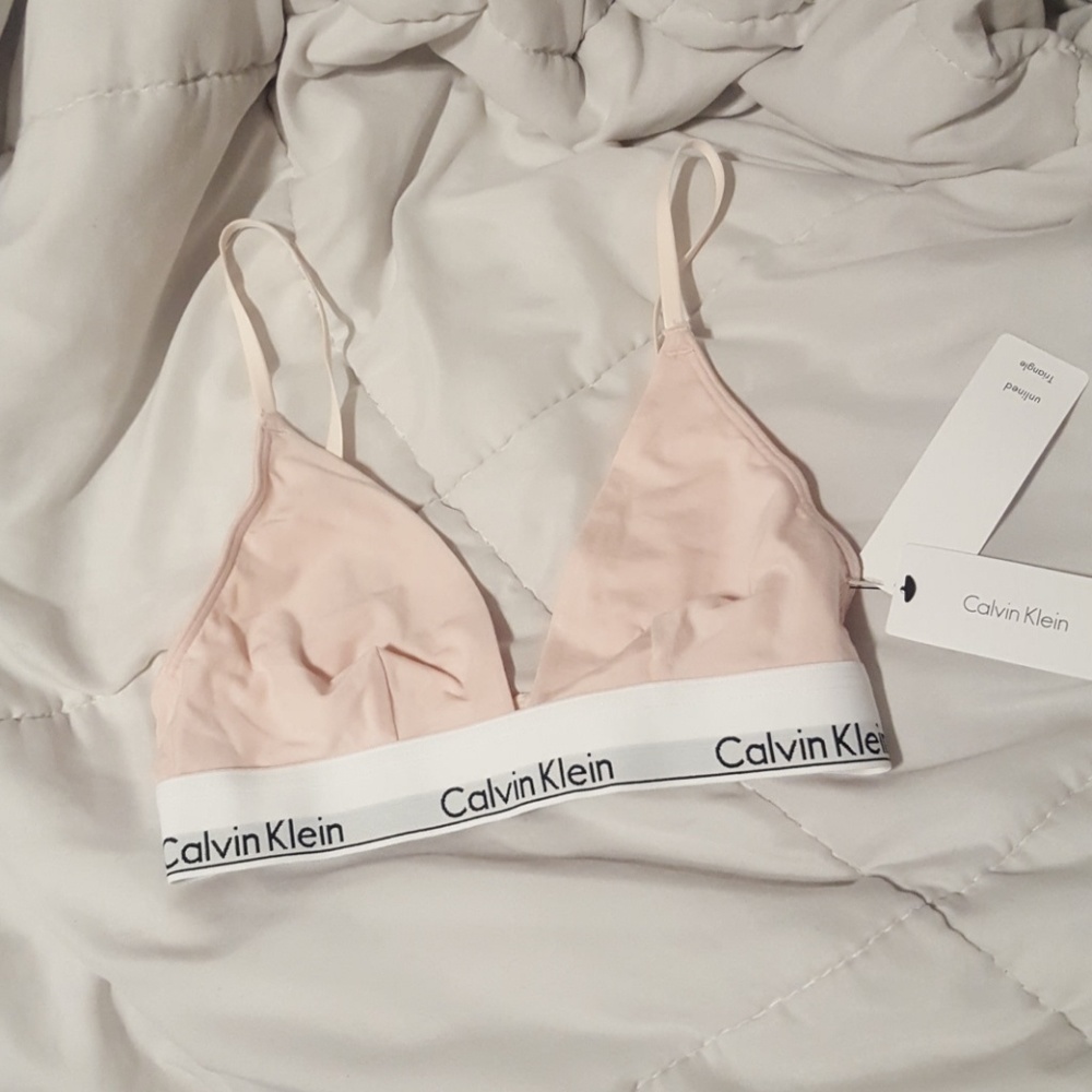 Pink Calvin Klein bra